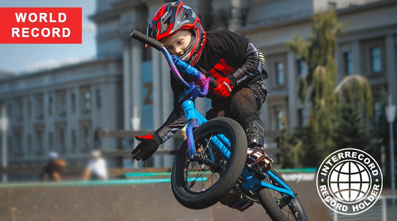 youngest age to perform Truck driver stunt on a bicycle