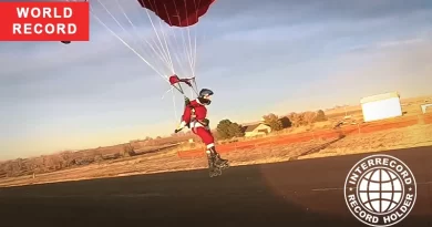 most parachute landings in rollerblades in 6 months