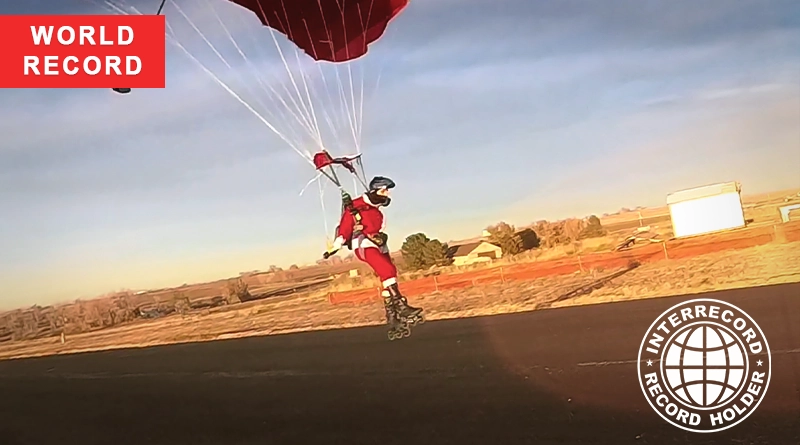 most parachute landings in rollerblades in 6 months