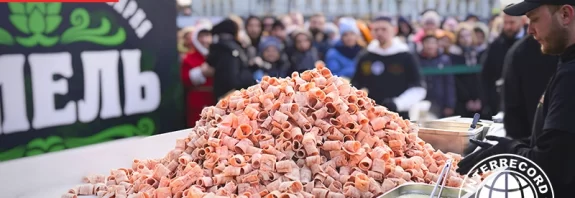 The largest serving of pelamid shavings (stroganina)